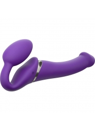 Фиолетовый безремневой вибрострапон Vibrating Bendable Strap-On - size L - Strap-on-me - купить с доставкой в Хабаровске