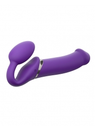 Фиолетовый безремневой вибрострапон Silicone Bendable Strap-On - size XL - Strap-on-me - купить с доставкой в Хабаровске