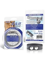 Кольцо на пенис SNAP COCK RING из искусственной кожи на клепках - BlueLine - в Хабаровске купить с доставкой