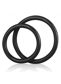 Набор из двух черных силиконовых колец разного диаметра SILICONE COCK RING SET - BlueLine - в Хабаровске купить с доставкой