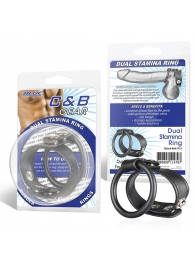 Двойное кольцо выносливости на пенис DUAL STAMINA RING - BlueLine - в Хабаровске купить с доставкой