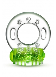 Зеленое эрекционное виброкольцо Arouser Vibrating C-Ring - Blush Novelties - в Хабаровске купить с доставкой