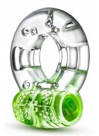 Зеленое эрекционное виброкольцо Arouser Vibrating C-Ring - Blush Novelties - в Хабаровске купить с доставкой