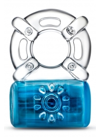 Синее эрекционное виброкольцо Pleaser Rechargeable C-Ring - Blush Novelties - в Хабаровске купить с доставкой