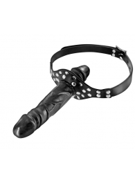 Черный кляп-фаллоимитатор Double Penis Gag - Fetish Tentation - купить с доставкой в Хабаровске