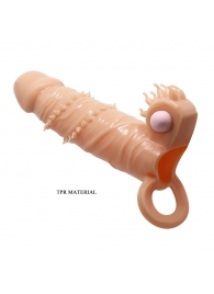 Телесная удлиняющая вибронасадка Penis Sleeve Connor - 17 см. - Baile - в Хабаровске купить с доставкой