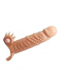 Телесная удлиняющая вибронасадка Penis Sleeve Connor - 17 см. - Baile - в Хабаровске купить с доставкой
