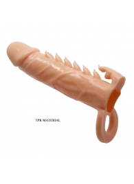 Телесная удлиняющая насадка Penis Sleeve Emmitt - 17 см. - Baile - в Хабаровске купить с доставкой