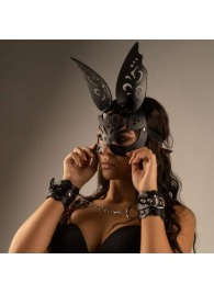 Черная ажурная маска  Зайка  с ушками - Crazy Handmade - купить с доставкой в Хабаровске