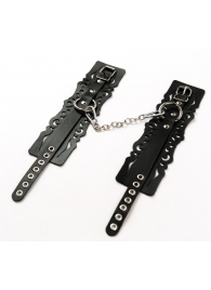 Узорчатые кожаные оковы с регулируемыми ремешками - Crazy Handmade - купить с доставкой в Хабаровске