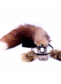 Игровой комплект: серебристая анальная пробка с пушистым хвостом и ободок-ушки - Crazy Handmade - купить с доставкой в Хабаровске