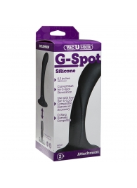 Черная изогнутая насадка Vac-U-Lock G-Spot - 16,5 см. - Doc Johnson - купить с доставкой в Хабаровске