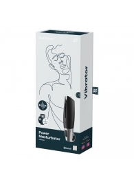 Черный мастурбатор с вибрацией Power Masturbator - Satisfyer - в Хабаровске купить с доставкой