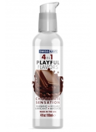 Массажный гель 4-в-1 Chocolate Sensation с ароматом шоколада - 118 мл. - Swiss navy - купить с доставкой в Хабаровске