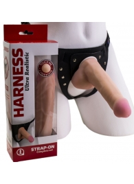 Страпон Harness из двух предметов: трусики с плугом и насадка-фаллос - 17 см. - LOVETOY (А-Полимер) - купить с доставкой в Хабаровске