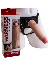 Реалистичный страпон Harness из трусиков и насадки-фаллоса - 18,5 см. - LOVETOY (А-Полимер) - купить с доставкой в Хабаровске