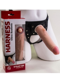 Реалистичный страпон Harness из трусиков и насадки-фаллоса - 18,5 см. - LOVETOY (А-Полимер) - купить с доставкой в Хабаровске