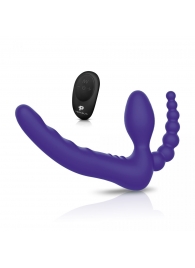 Фиолетовый безремневой страпон с пультом ДУ 7’’ Remote Control Strapless - 24 см. - Pegasus - купить с доставкой в Хабаровске
