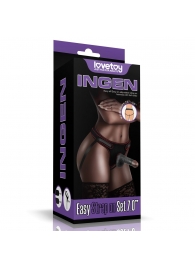 Женский темнокожий страпон Easy Strapon Set 7 Inch - 18 см. - Lovetoy - купить с доставкой в Хабаровске