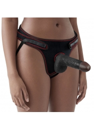Женский темнокожий страпон Easy Strapon Set 7 Inch - 18 см. - Lovetoy - купить с доставкой в Хабаровске