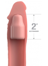Телесная насадка-удлинитель 2 Inch Silicone X-tension with Strap - 20,3 см. - Pipedream - в Хабаровске купить с доставкой