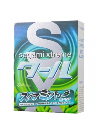 Презервативы Sagami Xtreme Mint с ароматом мяты - 3 шт. - Sagami - купить с доставкой в Хабаровске
