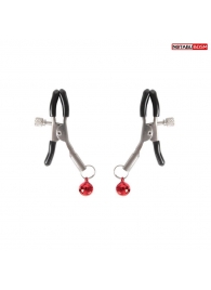 Серебристые зажимы на соски с шариками - Notabu - купить с доставкой в Хабаровске