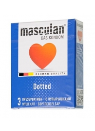 Презервативы с пупырышками Masculan Dotted - 3 шт. - Masculan - купить с доставкой в Хабаровске