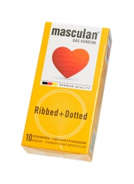 Презервативы с колечками и пупырышками Masculan Ribbed+Dotted - 10 шт. - Masculan - купить с доставкой в Хабаровске