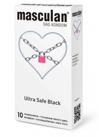 Ультрапрочные презервативы Masculan Ultra Safe Black - 10 шт. - Masculan - купить с доставкой в Хабаровске