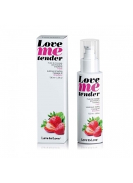 Съедобное согревающее массажное масло Love Me Tender Strawberry с ароматом клубники - 100 мл. - Love to Love - купить с доставкой в Хабаровске