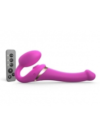 Ярко-розовый безремневой страпон Multi Orgasm Size S с клиторальной стимуляцией - Strap-on-me - купить с доставкой в Хабаровске