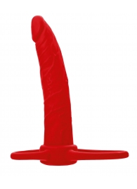 Красная насадка на пенис для двойного проникновения Black Red - 16,5 см. - ToyFa - купить с доставкой в Хабаровске