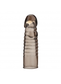 Дымчатая насадка-удлинитель Ribbed Realistic Penis Enhancing Sleeve Extension - 15,2 см. - BlueLine - в Хабаровске купить с доставкой