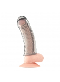 Текстурированная насадка на пенис Clear Textured Penis Enhancing Sleeve Extension - 16,5 см. - BlueLine - в Хабаровске купить с доставкой