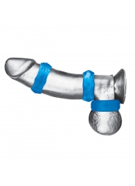 Комплект из трех голубых колец для эрекции 3-Pack Nuts   Bolts Stretch Cock Ring Set - BlueLine - в Хабаровске купить с доставкой