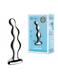 Стальной анальный фаллоимитатор для простаты Stainless Steel Anal Beads - 13 см. - b-Vibe - в Хабаровске купить с доставкой