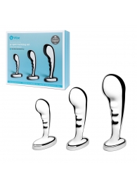 Набор из 3 стальных стимуляторов простаты Stainless Steel P-spot Training Set - b-Vibe - в Хабаровске купить с доставкой