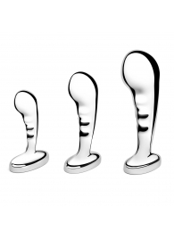 Набор из 3 стальных стимуляторов простаты Stainless Steel P-spot Training Set - b-Vibe - в Хабаровске купить с доставкой