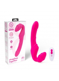 Розовый безремневой страпон на радиоуправлении Strapless Together - 22 см. - Together Toy - купить с доставкой в Хабаровске