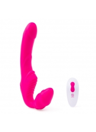 Розовый безремневой страпон на радиоуправлении Strapless Together - 22 см. - Together Toy - купить с доставкой в Хабаровске