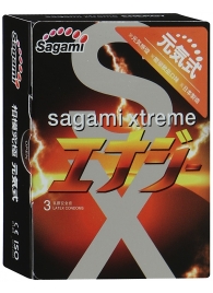 Презервативы Sagami Xtreme ENERGY с ароматом энергетика - 3 шт. - Sagami - купить с доставкой в Хабаровске