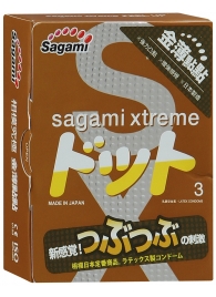 Презервативы Sagami Xtreme FEEL UP с точечной текстурой и линиями прилегания - 3 шт. - Sagami - купить с доставкой в Хабаровске