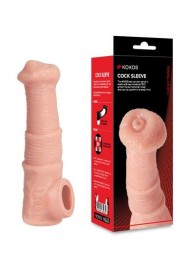 Телесная фантазийная насадка на член Cock Sleeve Size M - KOKOS - в Хабаровске купить с доставкой