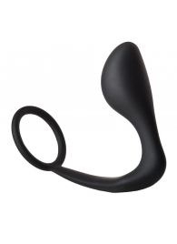 Черное эрекционное кольцо с анальной пробкой Anal Plug With Cockring - Dream Toys - в Хабаровске купить с доставкой