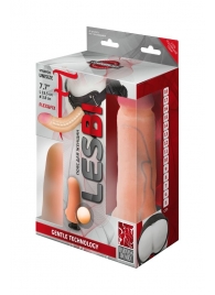Телесный страпон Harness LESBI с вагинальной пробкой - 16,5 см. - LOVETOY (А-Полимер) - купить с доставкой в Хабаровске