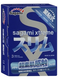 Розовые презервативы Sagami Xtreme FEEL FIT 3D - 3 шт. - Sagami - купить с доставкой в Хабаровске