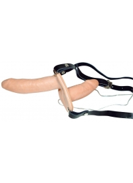 Телесный женский страпон с вагинальной пробкой Strap-On Duo - 15 см. - Orion - купить с доставкой в Хабаровске