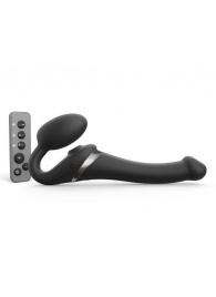 Черный безремневой страпон Multi Orgasm Size S с клиторальной стимуляцией - Strap-on-me - купить с доставкой в Хабаровске