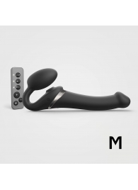 Черный безремневой страпон Multi Orgasm Size M с клиторальной стимуляцией - Strap-on-me - купить с доставкой в Хабаровске